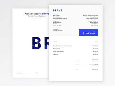 The Brave Invoice brave clean design flat invoice layout minimal paper payment print simple sketch