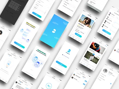 Bridge Me All app blue card counseling design gradation ios mentor mobile profile ui ux