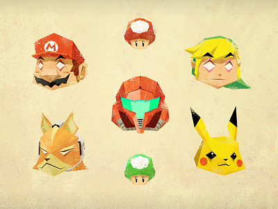 Nintendo Posters 1up illustration link mario metroid nintendo pikachu pin pokemon samus star fox zelda