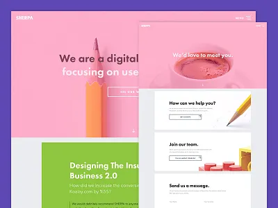 Sherpa website background contact contact form homepage showcase simple solid ui ux whitespace