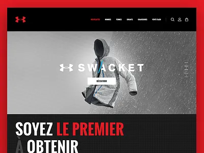 Under Armour Website black interface red siteweb ui under armour user ux white