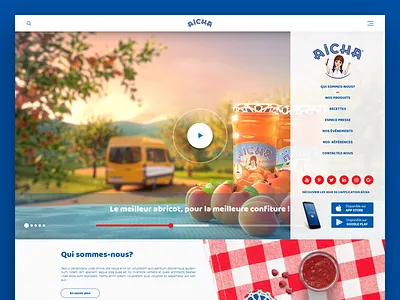 Aicha Website aicha blue car interface red ui ux website