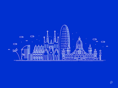 Barcelona barcelona brush city custom illustration lineart