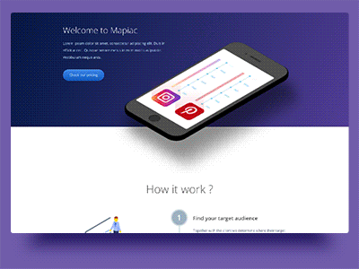 Mapiac.com animation design instagram landing pinterest progress uxui