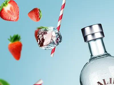 Malibu fruit concept ad depth design fruit liquor rum visual