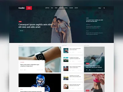 Coolist | News Version ajax food game magazine news theme themeforest themewaves ui design ux design web design