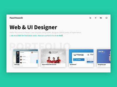 Portfolio clean contact design minimal minimalistic portfolio projects simple ui ux white