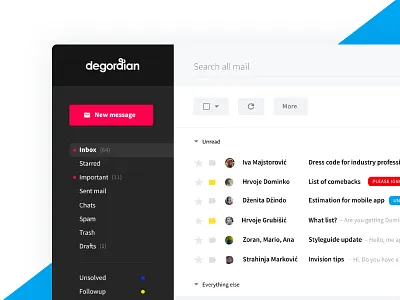 E-mail dashboard UI challenge app application clean dashboard email flat mail ui ux web website
