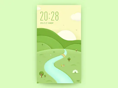 Spring outing grass green sunny