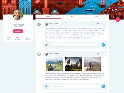 Profile Timeline admin panel cards dashboard material design profile timeline ui user interface