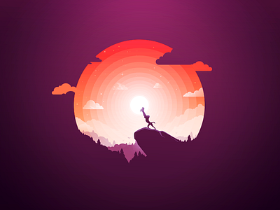 The Lion King forest illustration king landscape lion mountain nature negative pro art proart prokopenko radiance rafiki retreat sundown sunset tree trend vector
