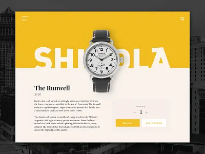 Daily UI #12 – Single Product v2 cart daily ui product shinola single product store watch