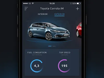 Car comparison app app car compare dark ios ui user interface