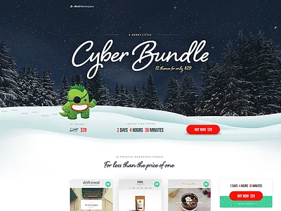 A Merry Little Cyber Bundle - MOJO Marketplace cabin creative cyber monday design ecommerce holiday landing mojo marketplace sale template website winter