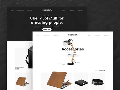 Uberstuff. Premium shop with exclusive stuff. design ecommerce exclusive premium shop uber ui web