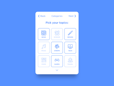 Daily UI #099 - Categories categories category daily dailyui favorites interests topics ui ux