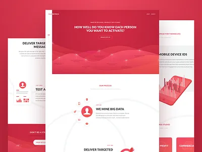 Redmetrics clean data design homepage iconography illustration landing ui user interface