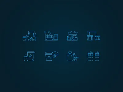 Custom Icons for the recycling industry container custom icons recycle recycling trash can