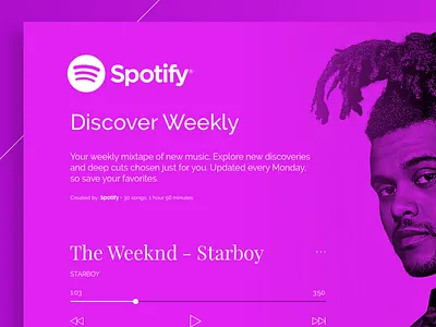 Spotify - Discover Weekly dailyui design discover spotify theweeknd ui uidesign ux uxdesign