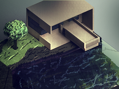 Voxel House Lake house lake low poly voxel