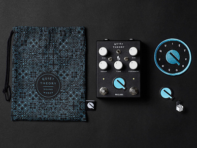 Quiet Theory pedal, packaging, patch, + pins