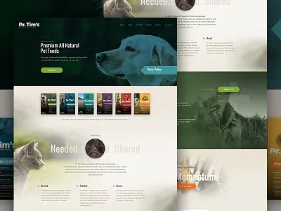 Dr. Tim's animals cat colorful dog e commerce elegant seagulls food packaging pets product