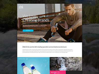 CBL Drinks drinks homepage ui ux water web design website
