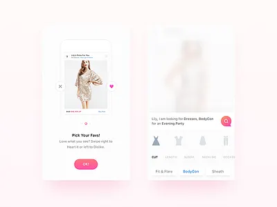 Lily - OnBoarding & Search Filter android ecommerce fashion ios iphone market onboarding search ui ux