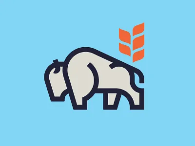 Prairie Fire (WIP) bison brand fargo logo mark monoweight north dakota prairie simple wheat