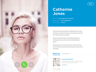 Daily UI #6: User Profile bio blog daily ui flat fullscreen intranet user profile