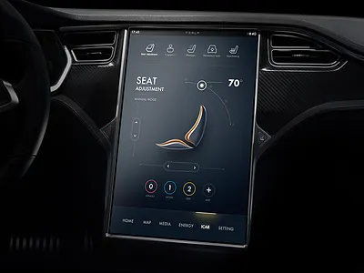Tesla Concept exploration 3d car climat cluster concept dashboard exploration line map tesla ux visual