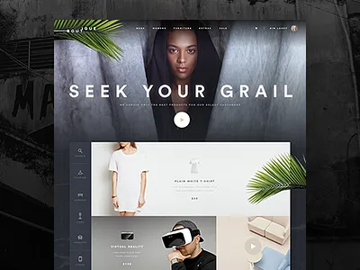 Boutique Market boutique fashion furniture leaves market store style ui web