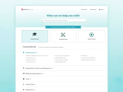 Redbooth's Help Center help help center learn redbooth support web