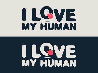 "I LOVE MY HUMAN" branding concept branding design identity logo minimal symbol tongue