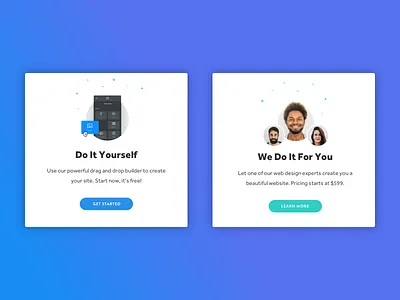 Homepage selection card design features flow home landing page layout responsive ui ux website