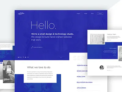 CodeFactory47 Design blue creative agency digital portfolio ui web site webdesign
