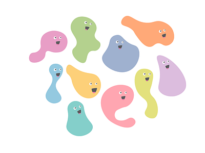 Happy Colours Meeting blobs color happy interaction joyful meeting pattern retro