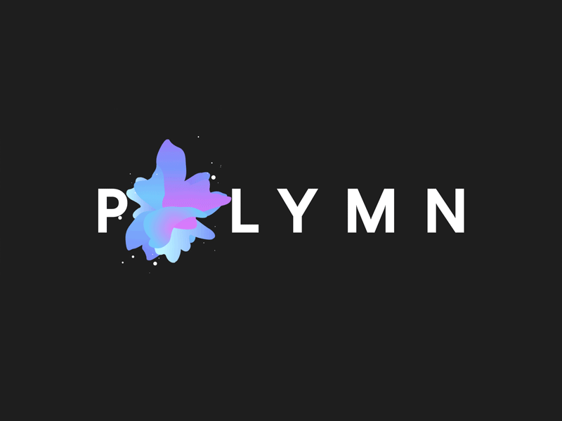 Polymn 3d black blue logo logotype purple shape