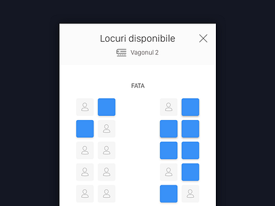 Seats selection app booking train travel
