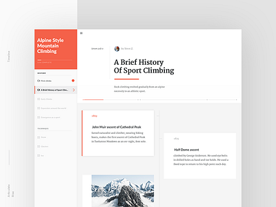 Rise— Timeline cards design e learning education grid side nav timeline typography ui ux