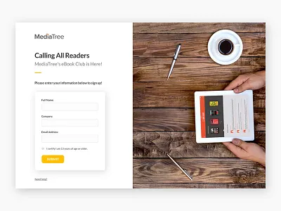 Landing page ebook form ipad landing page site ui ux web website
