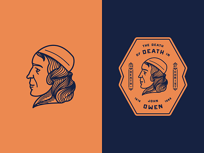 John Owen badge church face icon illustration onramp patch vector