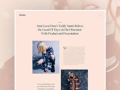 Special Article clean editorial grid layout logo magazine news quota typography ui web