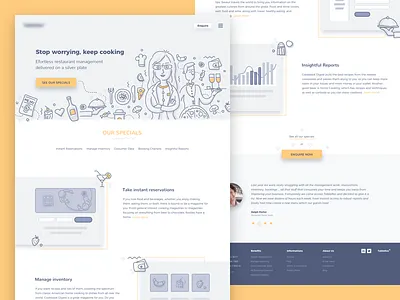 Restaurant management (SaaS) booking dashboard food landing page management reports restaurant saas ui ux