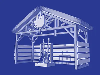 Nativity In Black Light black light guitar humor manger metal music nativity rock n roll vector