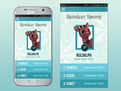 Reindeer Games christmas daily ui game holiday leaderboard racing reindeer rudolph ui ui design winter