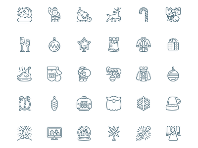 Merry Days christmas holidays icons icons set new year