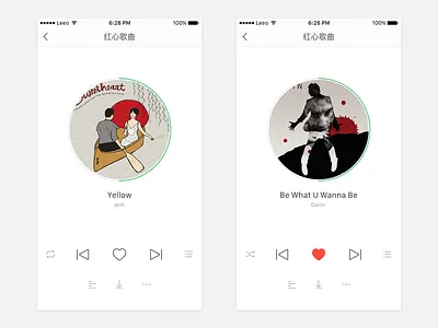 Douban FM 05 app douban fm ios liked music order play player shuffle ui