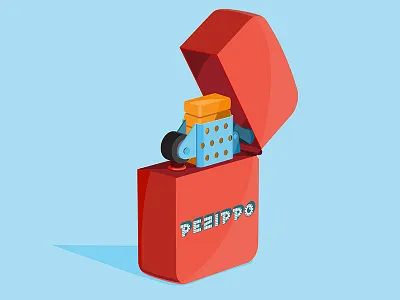 Pezippo branding candy cigarette colorful humor lighter mash up silly smoke smoking vector