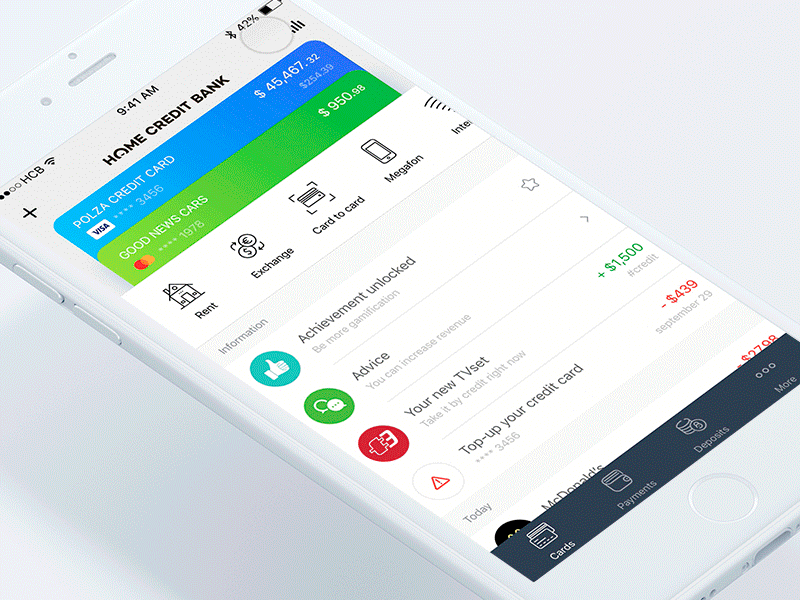 Mobile banking concept animation interaction app interface internet banking ios bank application mobile material design motion gif principle ui user experience user interface ux